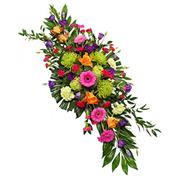colourful coffin spray